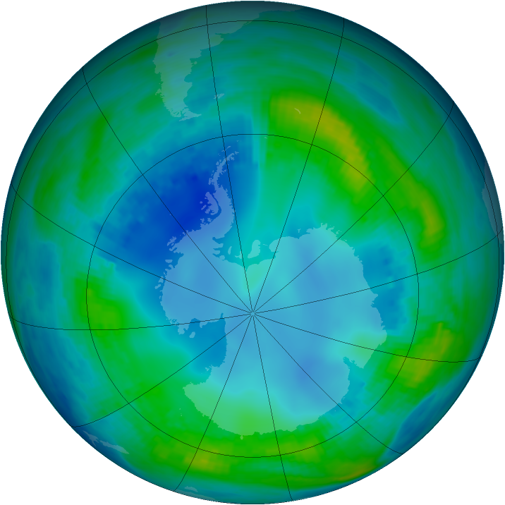 Antarctic ozone map for 11 May 1988